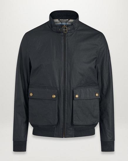 Veste Cirée Belstaff Homme Scouter Bleu Foncé Marine Coton Soldes YK3048527